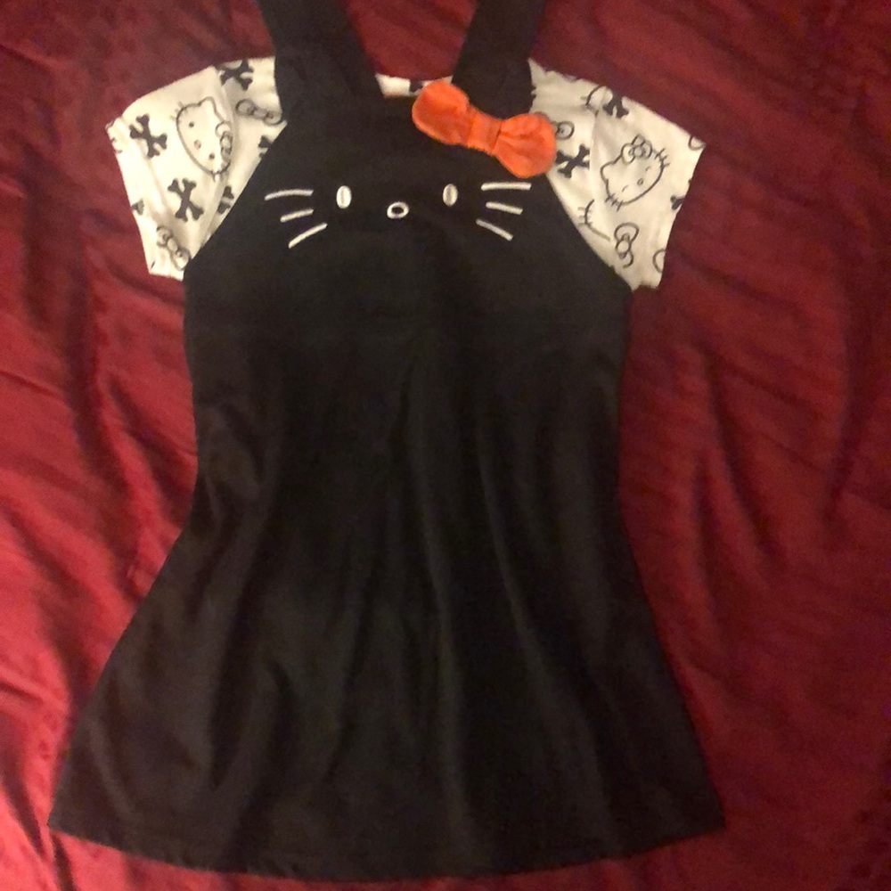 Hello Kitty goth Halloween 2 piece dress and top-7/8